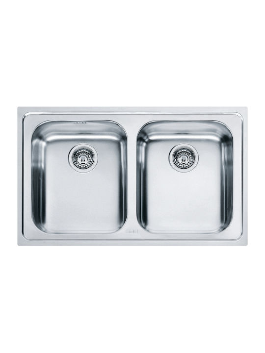 Franke Line Llx 620 Ένθετος Νεροχύτης Inox Σαγρέ Μ79xΠ50cm Ασημί