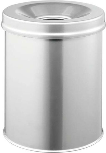 Durable Durable Metallic Silver Waste Bin 15L