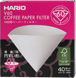 Hario V60 01 Φίλτρα Καφέ Χάρτινα