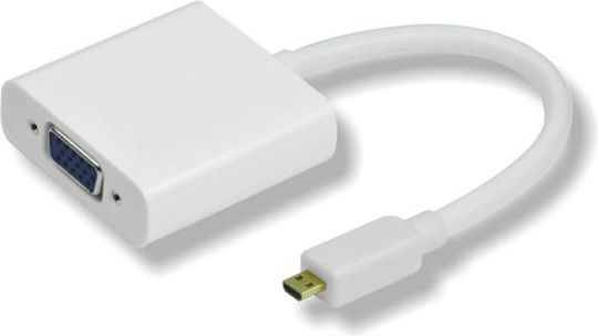 Microconnect Konverter Mini-HDMI männlich zu VGA weiblich Weiß 1Stück