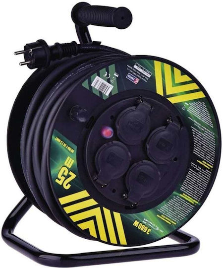 Emos Waterproof Extension Reel Cord 25m
