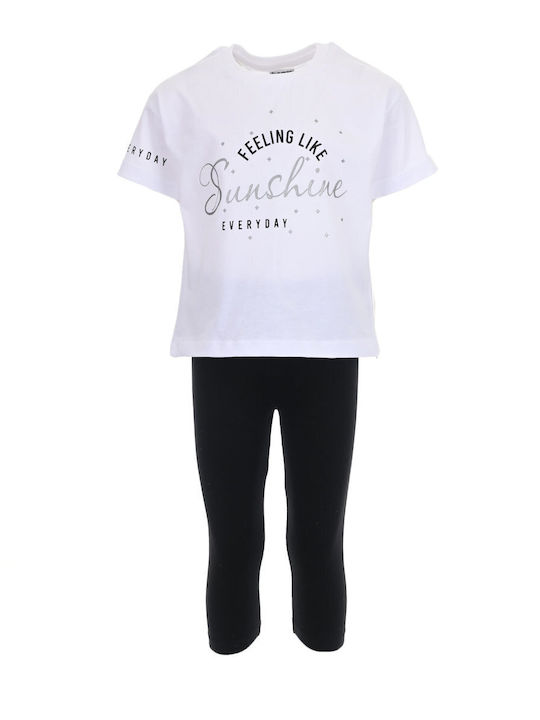 Trax Kinder Set mit Leggings Sommer 2Stück white-black