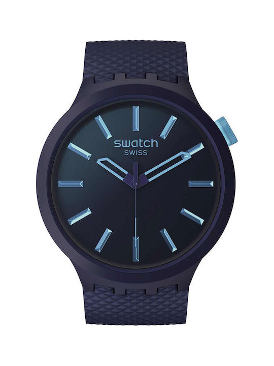 Swatch Kinder Analoguhr mit Kautschuk/Plastik Armband Blau