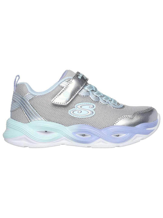 Skechers Παιδικά Sneakers Lighted Gore & Strap Sparkle με Φωτάκια Ασημί