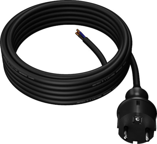AWTools Καλώδιο Ρεύματος με Διατομή 3x1.5mm² σε Μαύρο Χρώμα 1m