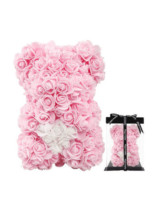 Romvous Teddy Bear from Artificial Roses White 25cm in Box 1pcs