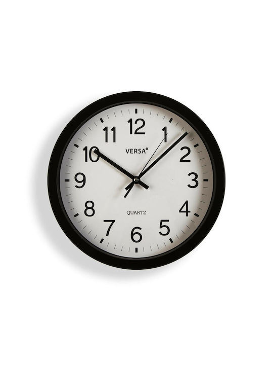 Wall Clock Plastic Black Ø30cm