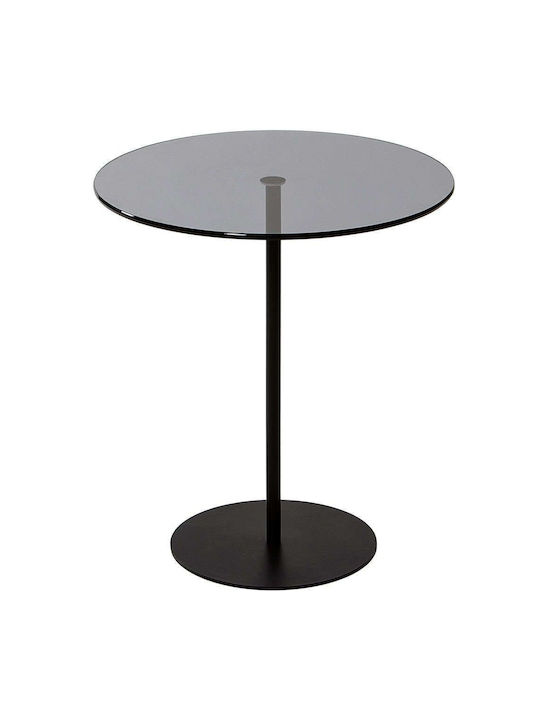 Round Side Table Chill-out Glass Black-dark Grey L50xW50xH50cm