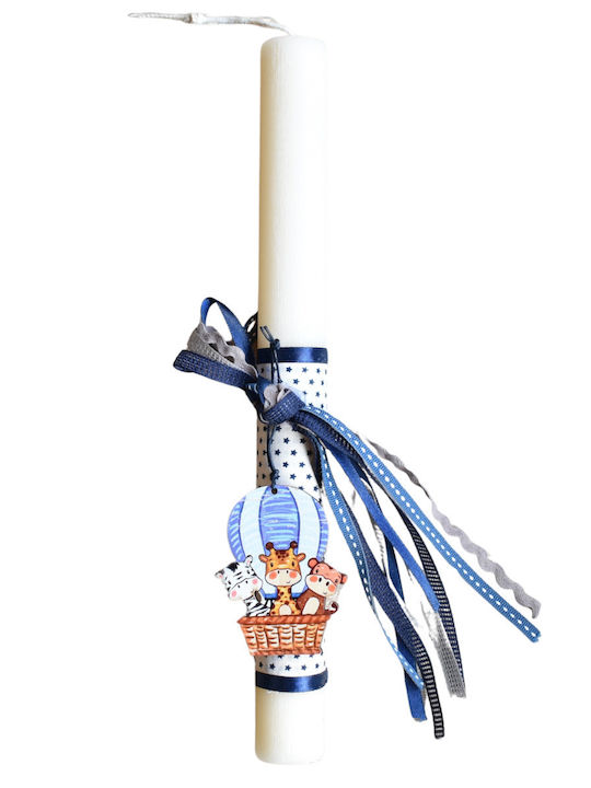 Easter Candle Round Scented, Handmade and with Box Beige