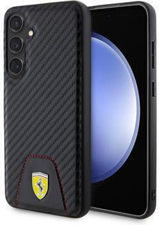 Ferrari Umschlag Rückseite Synthetisches Leder / Leder Schwarz (Galaxy S24+)