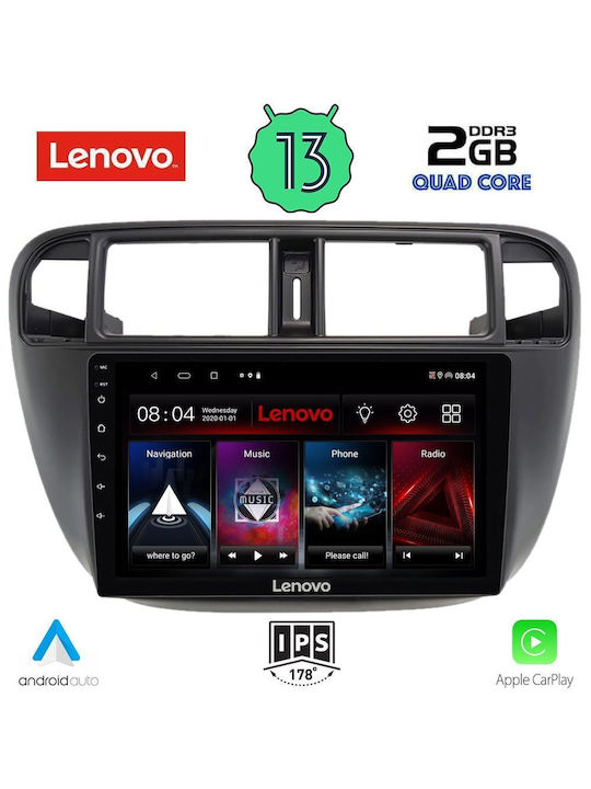 Lenovo Car-Audiosystem für Honda Bürgerlich 1995-2001 mit A/C (Bluetooth/USB/WiFi/GPS/Apple-Carplay/Android-Auto) mit Touchscreen 9"