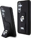 Karl Lagerfeld Gripstand Saffiano Karl&choupette Pins Back Cover Plastic Negru (Galaxy S24)