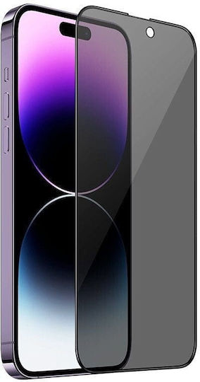 Techwave 5D Full Glue Privacy Full Face Tempered Glass Black (iPhone 14 Pro)