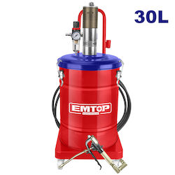Emtop Emtop Fettpresse Druckluft 30kg mit Flexiblem Rohr Länge 5m Maximaler Betriebsdruck 8bar Emtop Emtop Fettpresse Druckluft 30kg mit Flexiblem Rohr Länge 5m Maximaler Betriebsdruck 8bar