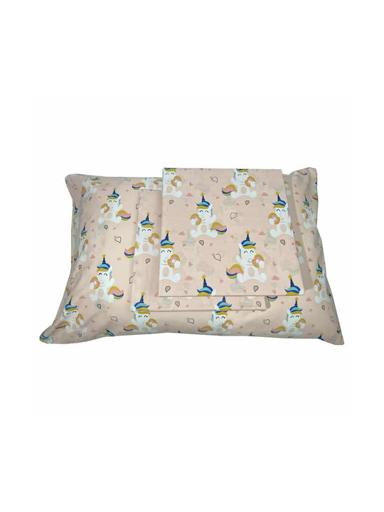 Astron Italy Σετ Σεντόνια Μονά Βαμβακερά Unicorn Donuts Pink 175x260cm