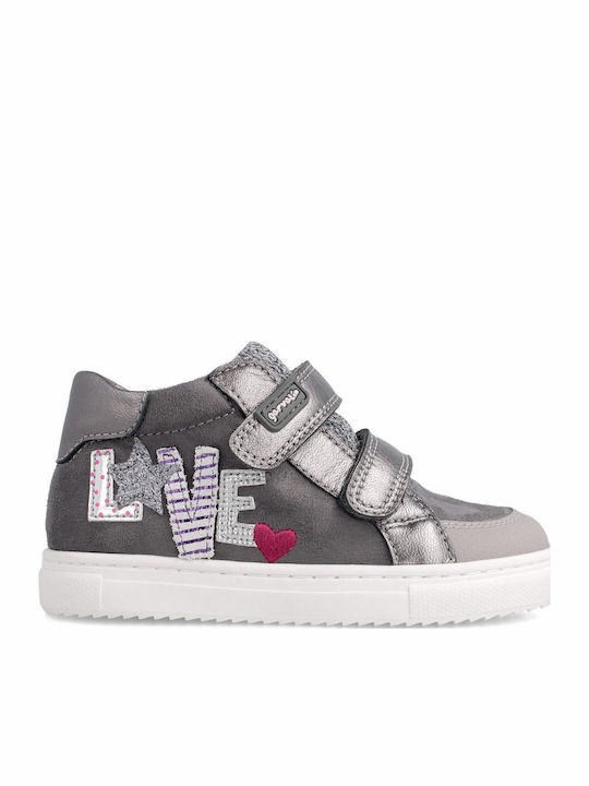 Παιδικά Sneakers High με Σκρατς Ασημί