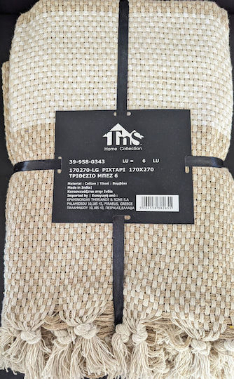 TnS Three-Seater Sofa Throw 170x270cm Beige