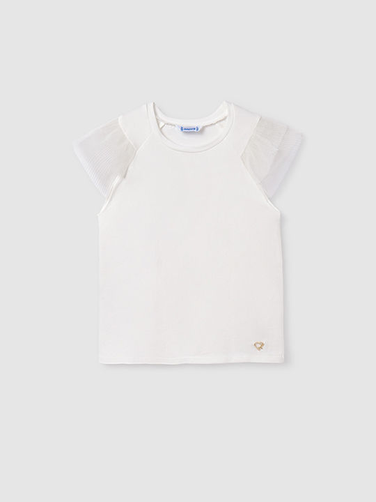 Mayoral Kids Blouse Short Sleeve Ecru