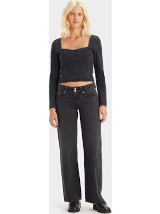 Mic Dropped Women's Jean Trousers Black