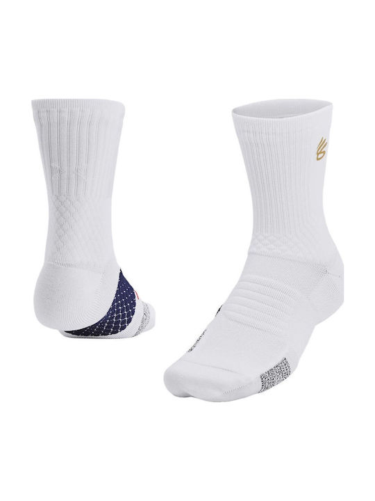 Under Armour Ad Playmaker Αθλητικές Κάλτσες Λευκές 1 Ζεύγος