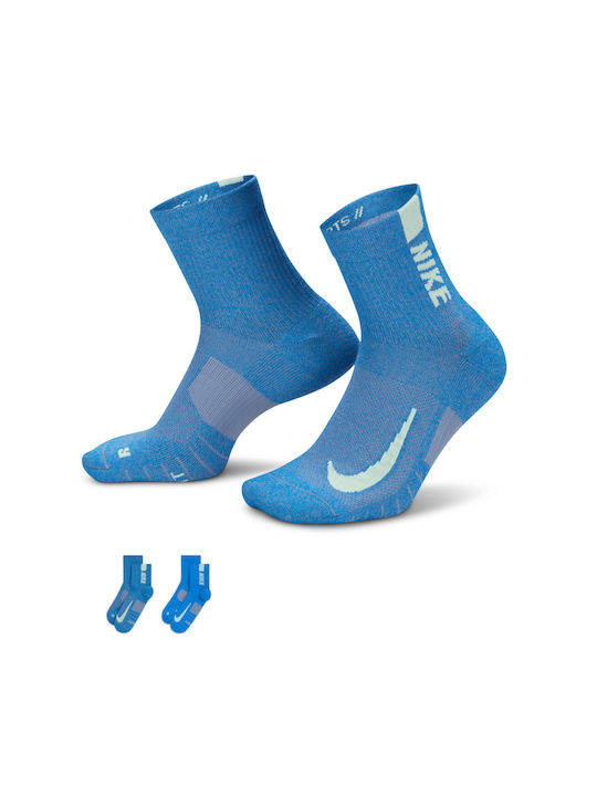 Nike Șosete de Alergare Albastru 2 perechi
