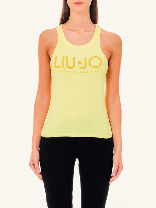 Liu Jo Logo Γυναικεία Αθλητική Μπλούζα Αμάνικη Κίτρινη