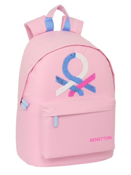Benetton Rucksack Schulranzen Rucksack Junior High-High School Rosa 20Liter