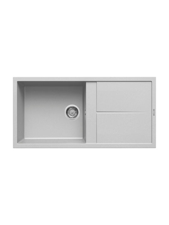 Elleci Unico 480 LMU48079 Drop-In Мивка Ляв от Синтетичен Гранит Ш100xД50см Алуминий