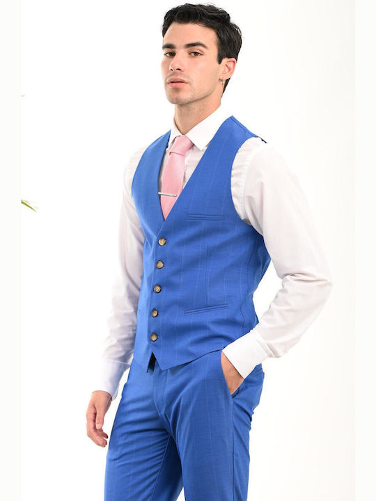 Vittorio Artist Men's Vest Slim Fit Blue