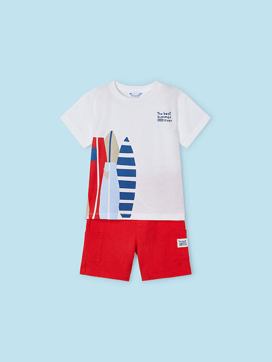 Mayoral Kinderkleidung Set mit Shorts Sommer 2Stück White