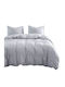 MayHome Sheet Sets King Size with Elastic 180x200+30cm. Light Gray 4pcs