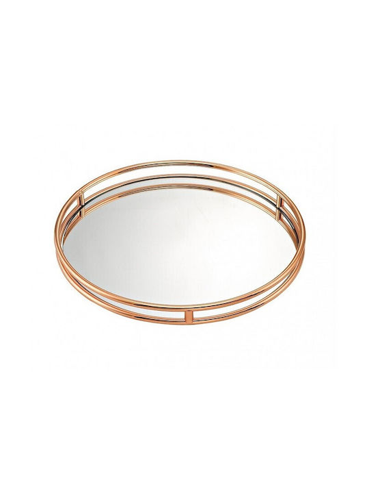 Tavă de Nuntă Sticlă / Metalic cu oglindă Rose Gold 1buc