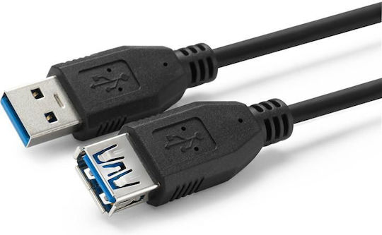 Microconnect USB 2.0 Cablu USB-A - USB-A female Negru 2m USB3.0AAF2B