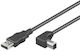 Microconnect USB 2.0 Кабел USB-A мъжки - USB-B мъжки Черен 1м USBAB1ANGLED