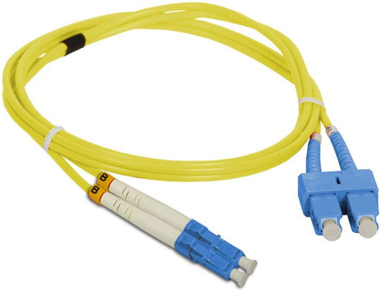 Alan Electronics Καλώδιο Οπτικής Ίνας LC-SC 3m Κίτρινο