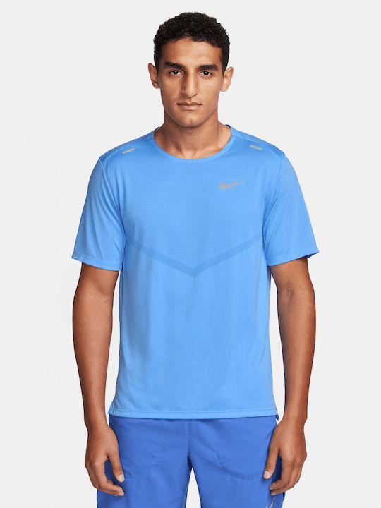 Nike Rise 365 Ανδρικό Αθλητικό T-shirt Κοντομάνικο Dri-Fit University Blue/Reflective Silver