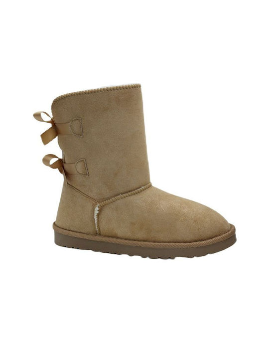 Pyramis Damen Knöchelstiefel mit Pelz Beige