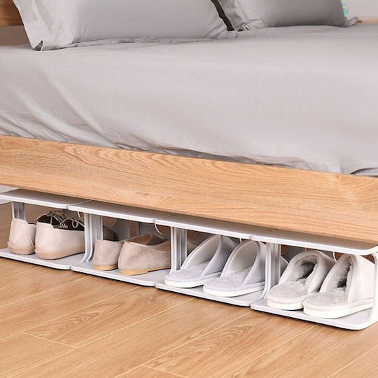 Plastic Shoe Organizer with 4 Shelves Gray 24.5x26.5x45cm