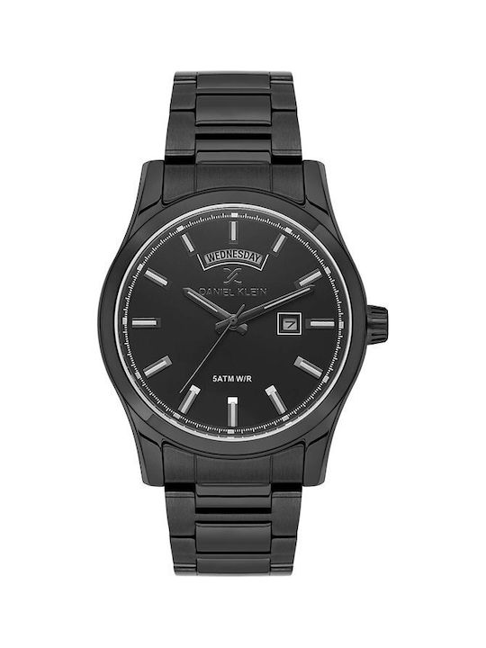 Daniel Klein Watch Battery with Black Metal Bracelet