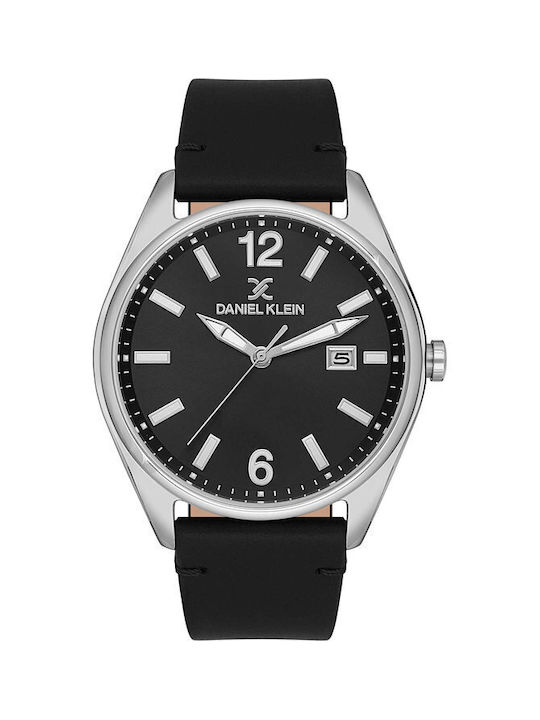 Daniel Klein Watch Battery with Black Leather Strap