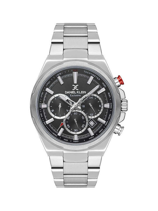 Daniel Klein Exclusive Watch Chronograph Battery with Silver Metal Bracelet