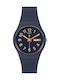 Swatch Trendy Lines At Night Ανδρικό Ρολόι 34mm Μπαταρίας με Μπλε Καουτσούκ Λουράκι