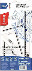 Pratel Satz Geometrische Werkzeuge Kunststoff Transparent