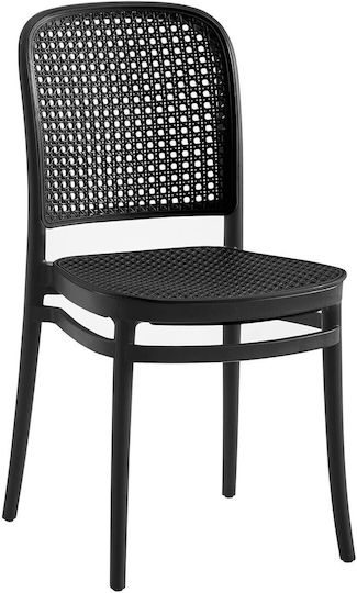 Outdoor Chair Polypropylene Florence Black Velvet-Black Metal 41x41x83cm