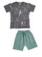 Trax Kinder Set mit Shorts Sommer 2Stück Charcoal