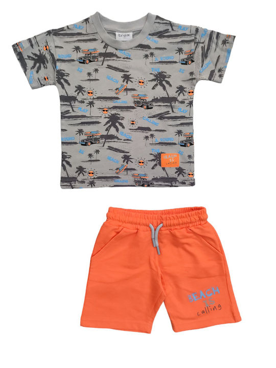 Trax Kinder Set mit Shorts Sommer 2Stück gri