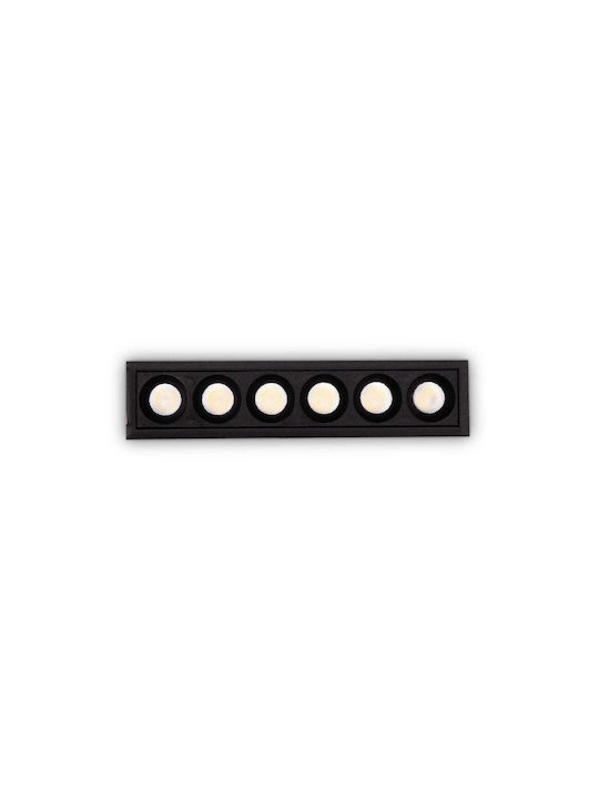 Ideal Lux Lika Fi Slim Rectangle Metallic Recessed Spot with Integrated LED and Warm White Light White 12.2x4cm. 1pcs