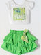 Kids' Set with Skirt Summer 2pcs Green