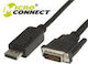 Microconnect Cable DVI-D male - DisplayPort male 2m Μαύρο (DP-DVI-MM-200)