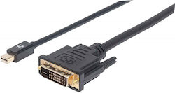 Manhattan Cable DVI-D male - DisplayPort male 1.8m Μαύρο (152150)